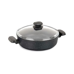 Korkmaz Ornella Low Casserole 24X6.5, Black